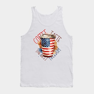 Coffee Freedom 4th of July design Tank Top